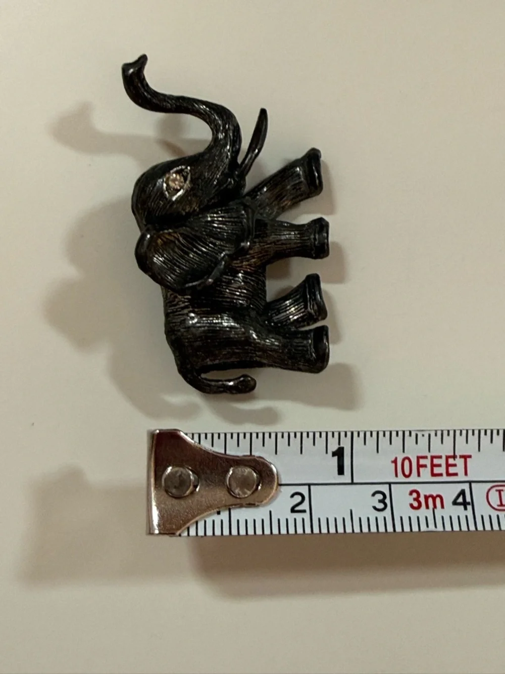 Vintage Hobe' Silver Elephant Lucky trunk up Brooch